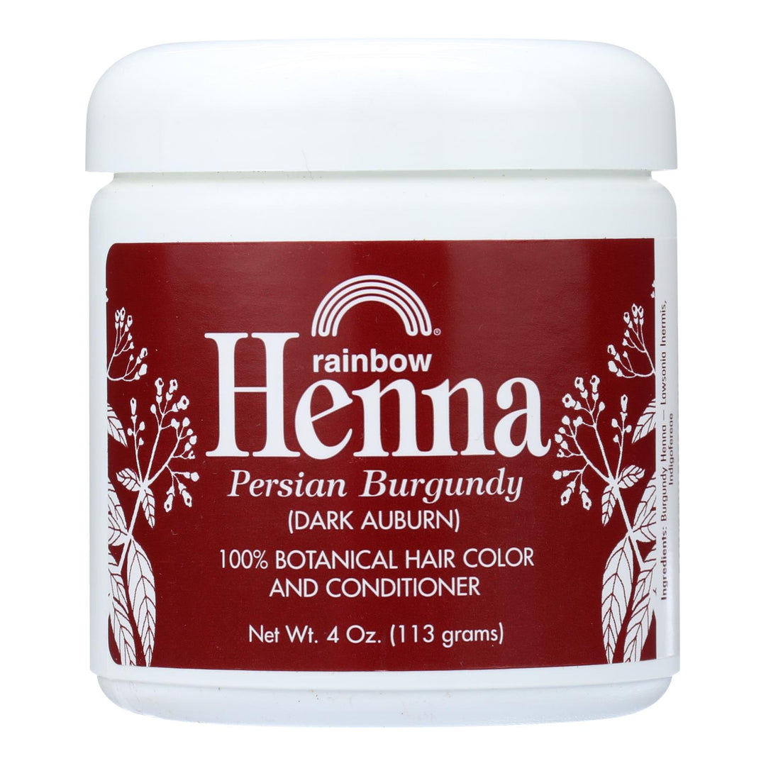 Rainbow Research Henna Hair Color And Conditioner Persian Burgundy Dark Auburn - 4 Oz - Maras Green